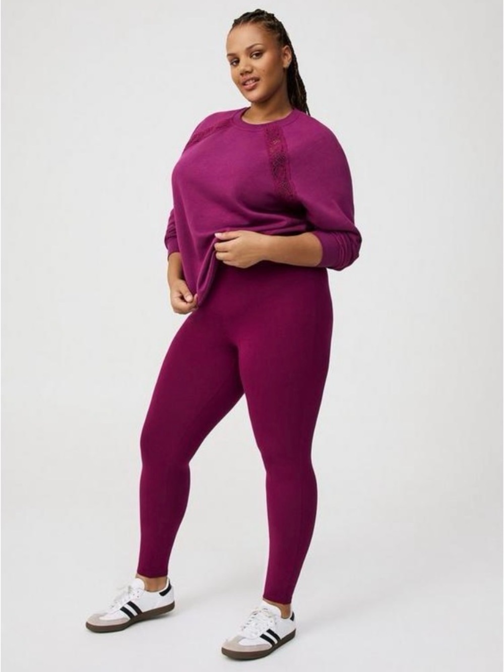 Torrid Plum Caspia Premium Cotton Leggings 27” Size 0 NWT - Picture 2 of 6